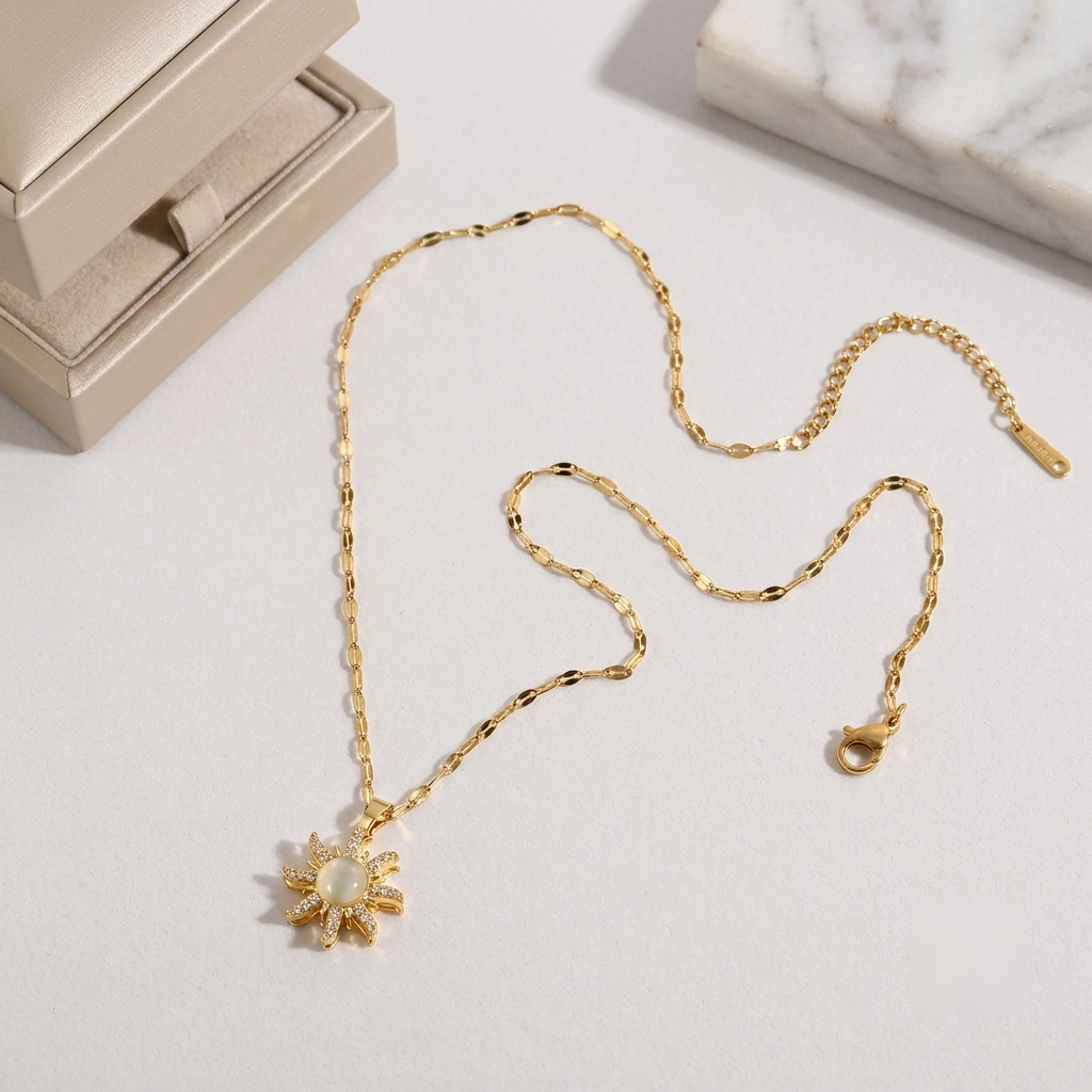Spinning Sun Pendant Necklace