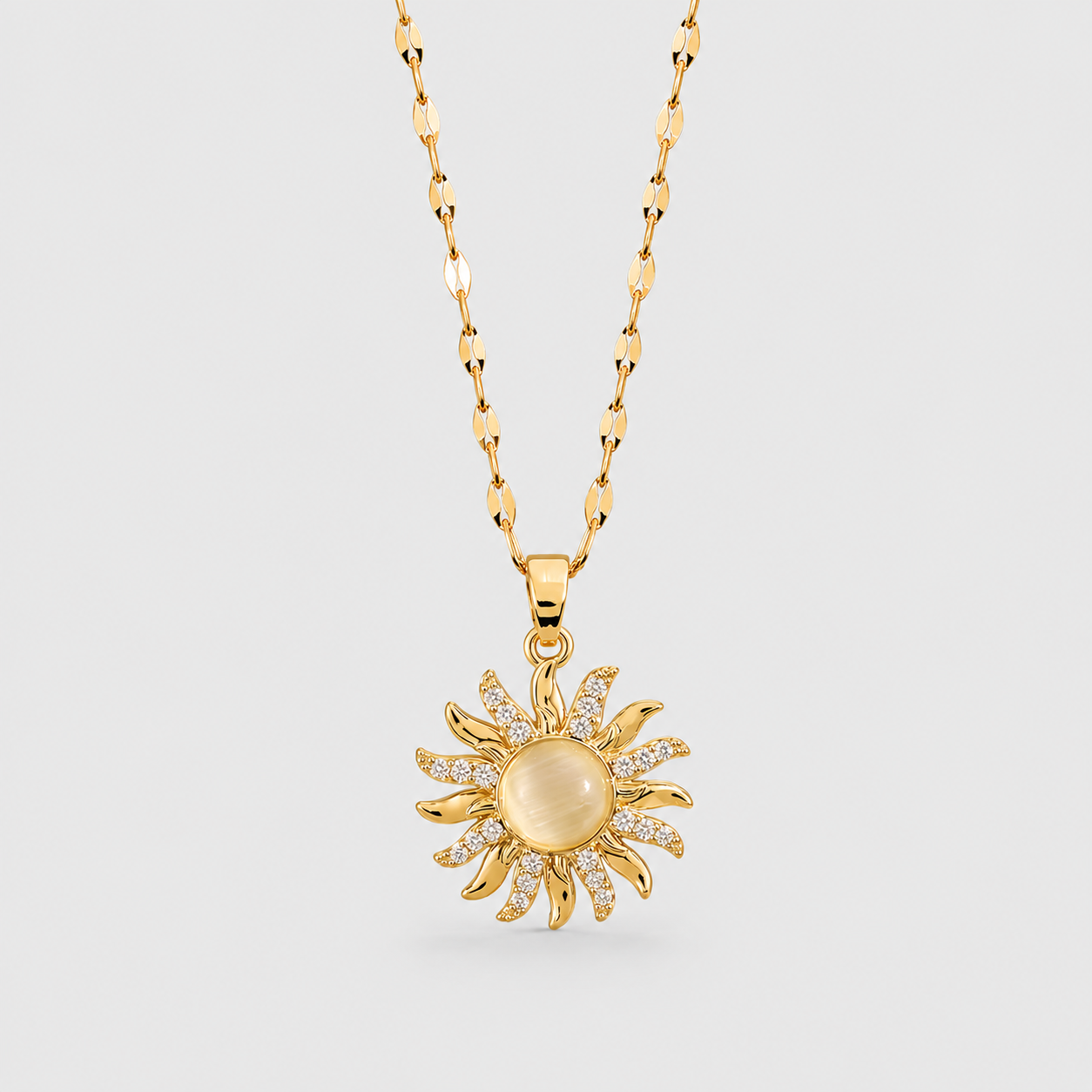 Spinning Sun Pendant Necklace